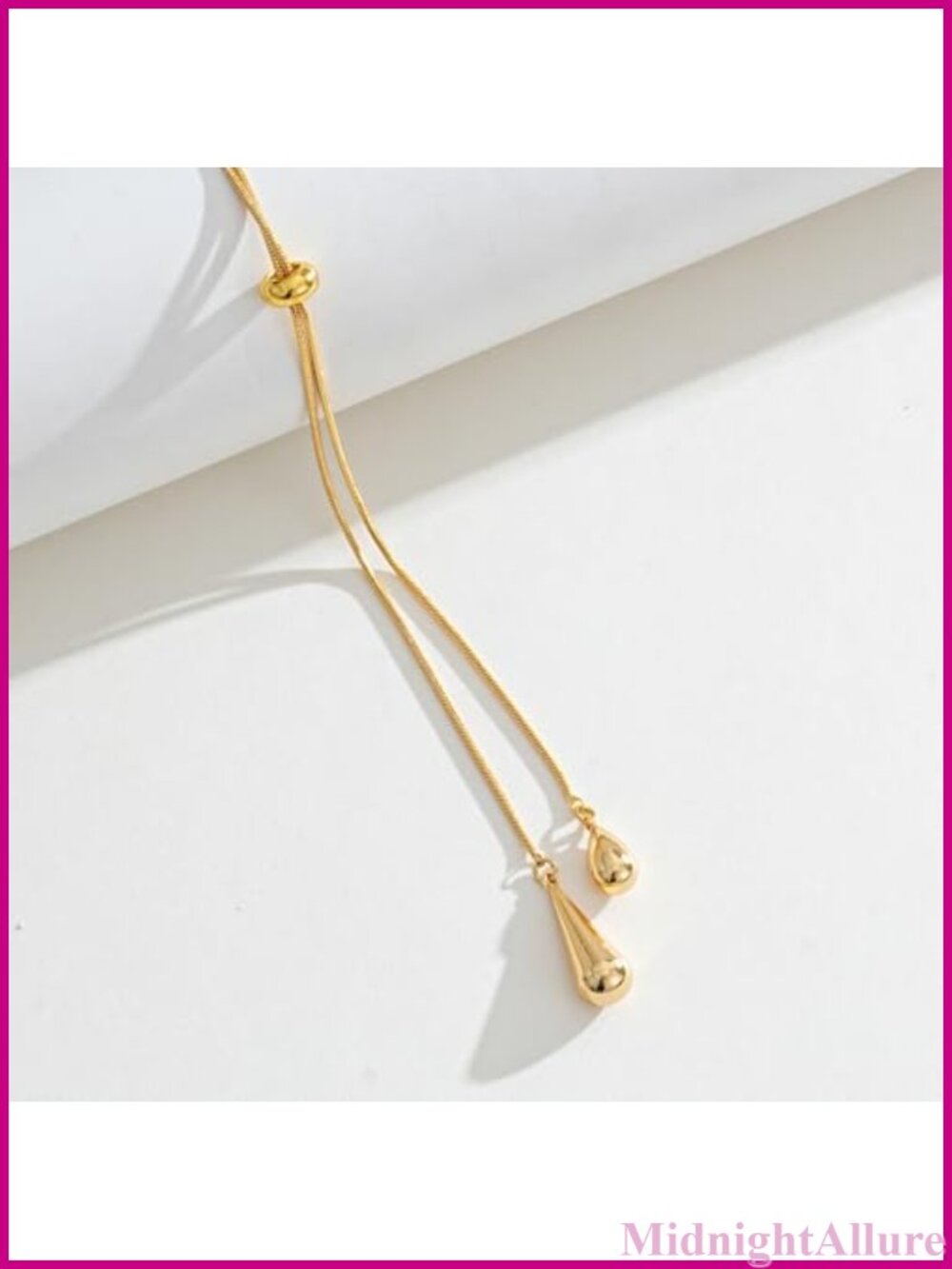 14K Gold Plated Lariat Necklace Dainty Knot Drop Y Chain Adjustable Long - Picture 6 of 6